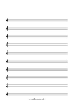 Cliff Smith Guitar Lessons, thumbnail and link to Download free blank treble clef paper