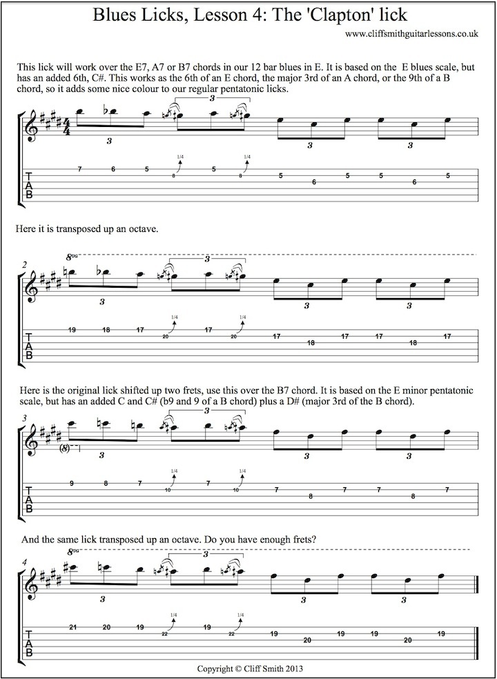 clapton tablatures