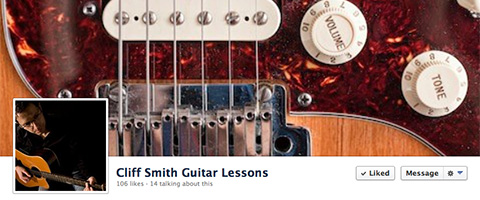 screengrab of Facebook cover photo, Cliff Smith Guitar Lessons page