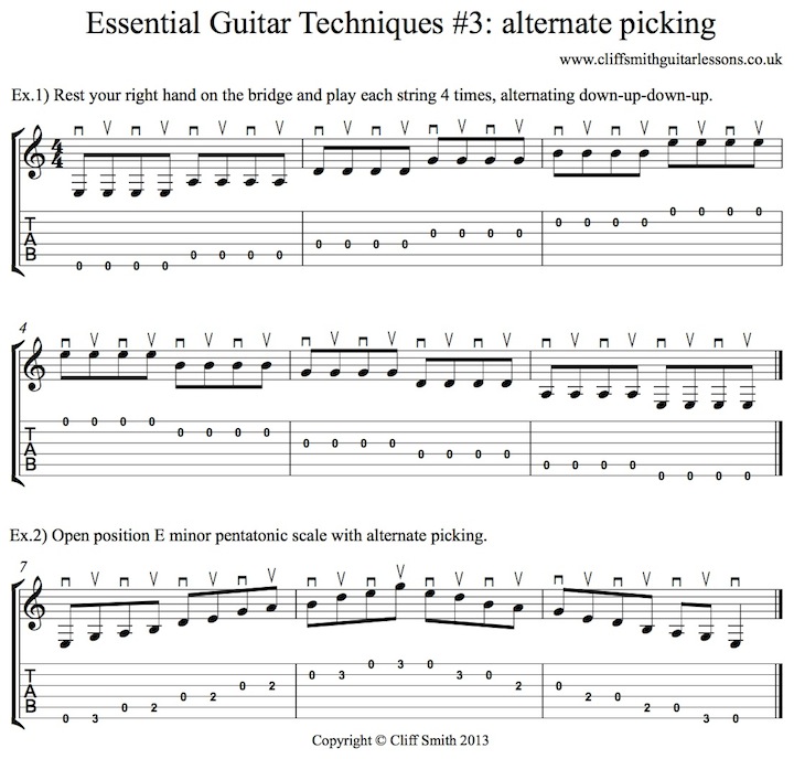 How to do alternate picking - Cliff Smith Guitar Lessons