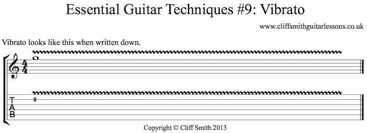 How to do vibrato on guitar - tab & notation