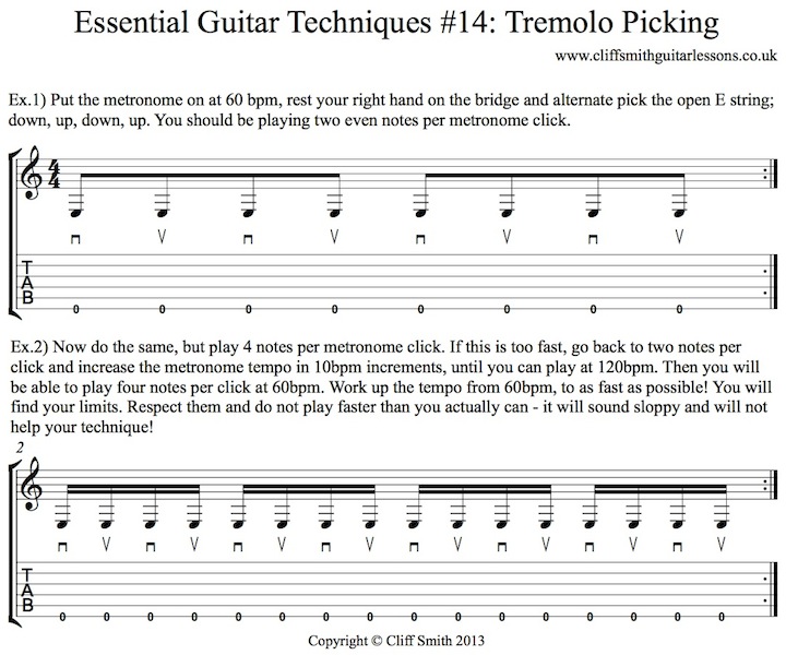 How to perform tremolo picking - Cliff Smith Guitar Lessons London