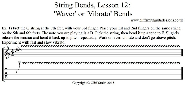How to do vibrato bends on guitar.