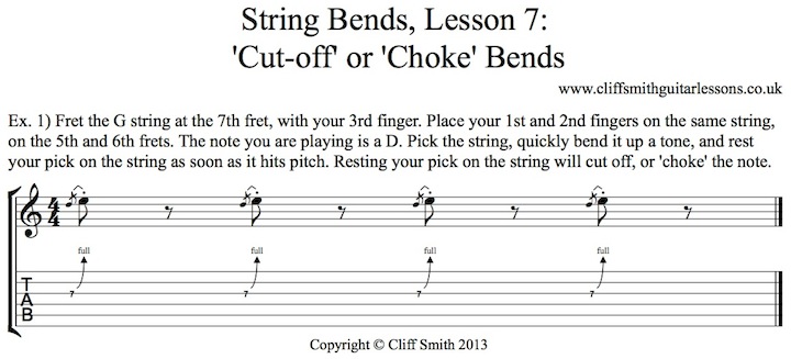 How to do choke bends on guitar